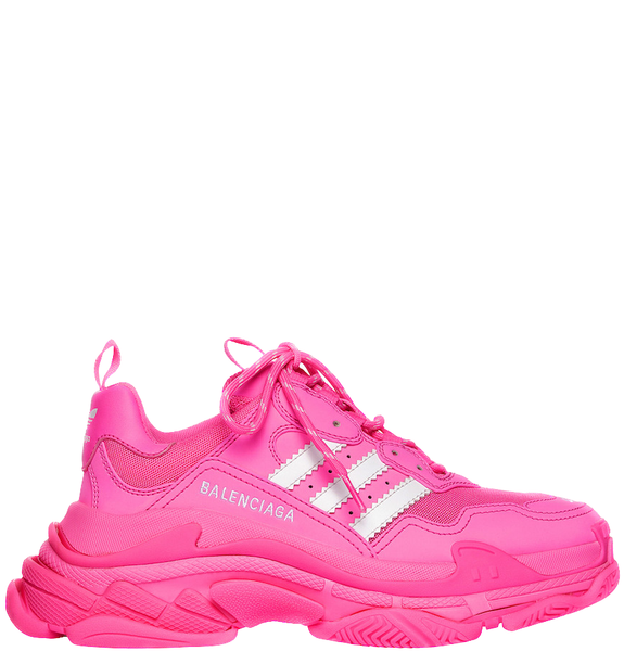  Giày Nữ Balenciaga x Adidas Triple S Trainers 'Neon Pink' 