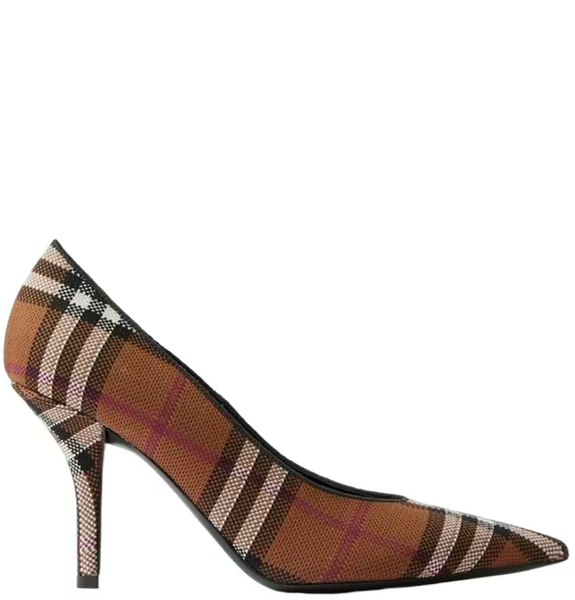  Giày Nữ Burberry Check Point-toe Pumps 'Dark Birch Brown' 