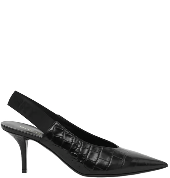  Giày Nữ Burberry Embossed Leather Slingback Pumps 'Black' 