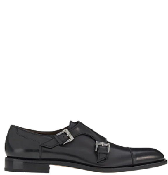  Giày Salvatore Ferragamo Nam Double Monkstrap 'Black' 