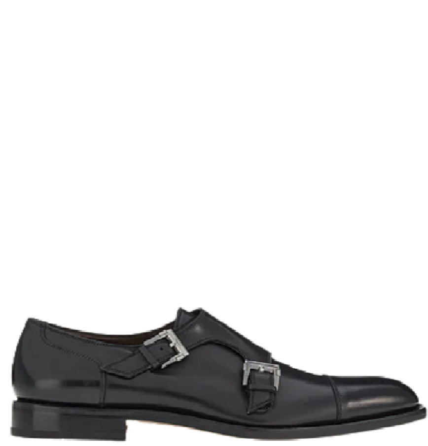  Giày Salvatore Ferragamo Nam Double Monkstrap 'Black' 