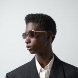  Kính ‎Gucci Rectangular Frame Sunglasses 'Gold' 