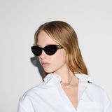  Kính Nữ Gucci Cat-eye Frame Sunglasses 'Black' 