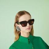  Kính Nữ Gucci Cat-eye Frame Sunglasses 'Brown' 