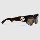  Kính Nữ Gucci Cat-eye Frame Sunglasses 'Brown' 