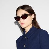  Kính Nữ Gucci Cat-eye Frame Sunglasses 'Brown' 