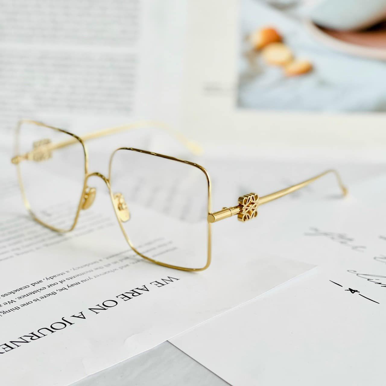 Kính Nữ Loewe Eyeglasses Loewe Refined Metal 'Gold' 