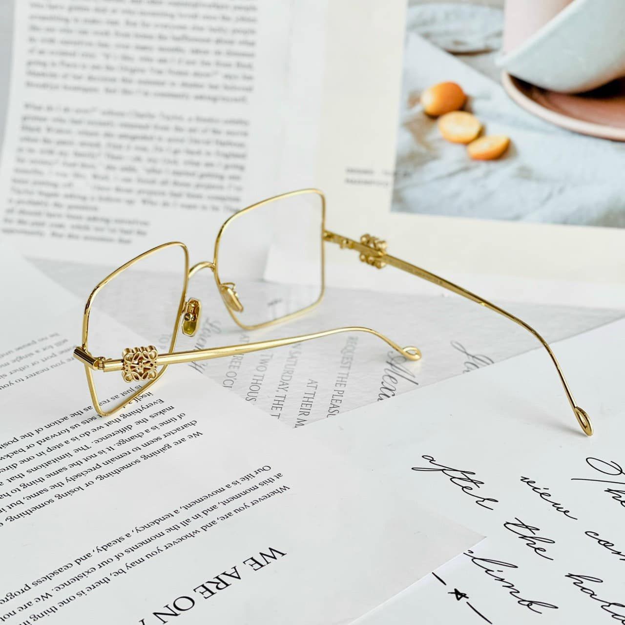  Kính Nữ Loewe Eyeglasses Loewe Refined Metal 'Gold' 