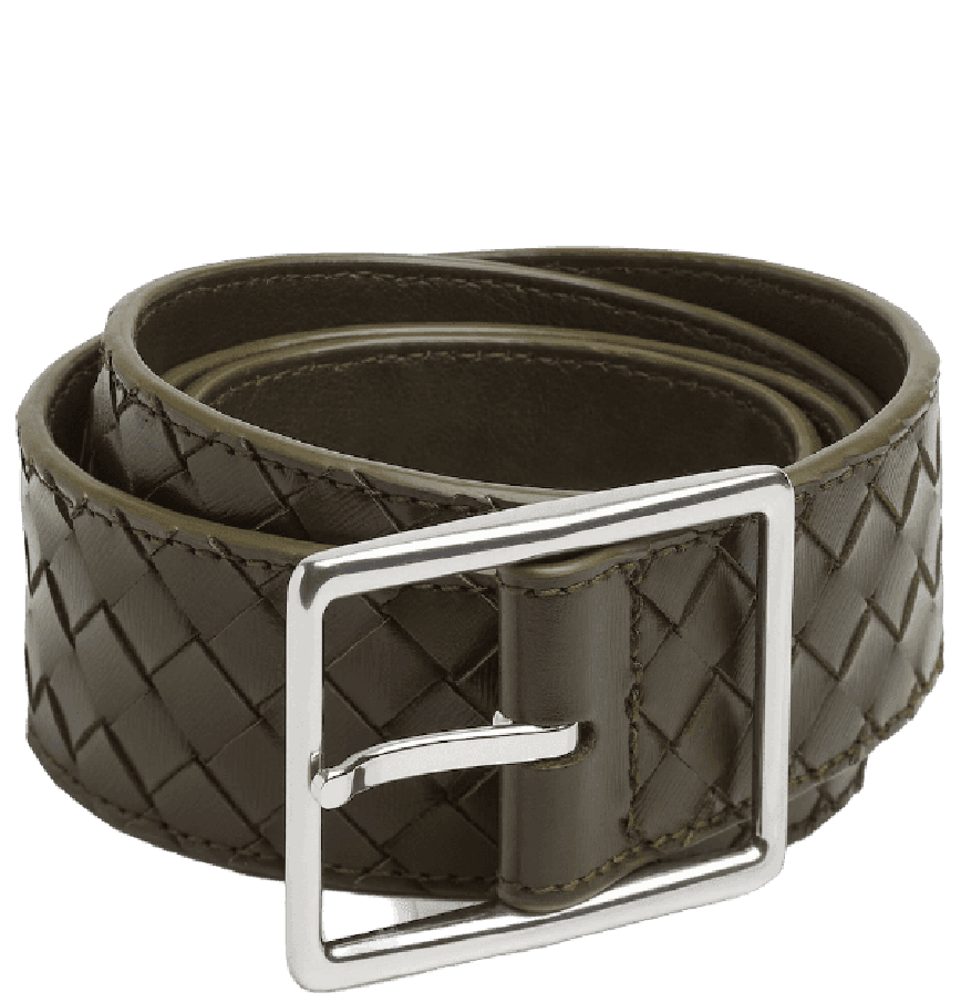  Thắt Lưng Nam Bottega Veneta Intrecciato Piccolo Belt 'Kaki' 