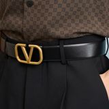  Thắt Lưng Nam Valentino Belt With V Logo 'Black' 