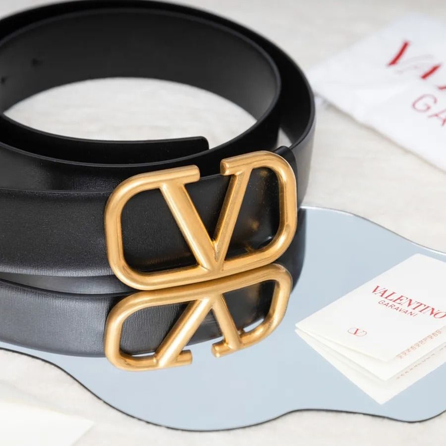  Thắt Lưng Nam Valentino Belt With V Logo 'Black' 