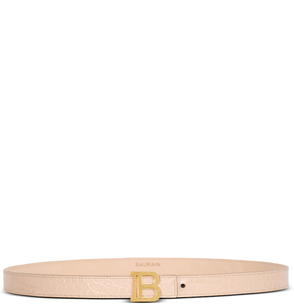  Thắt Lưng Nữ Balmain Thin B-Belt In Crocodile 'Beige' 