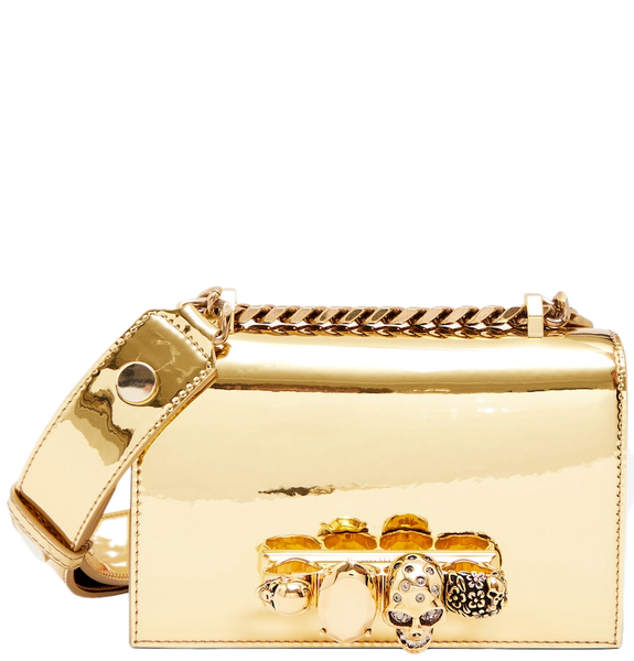  Túi Nữ Alexander McQueen Biker Mini Satchel 'Gold' 