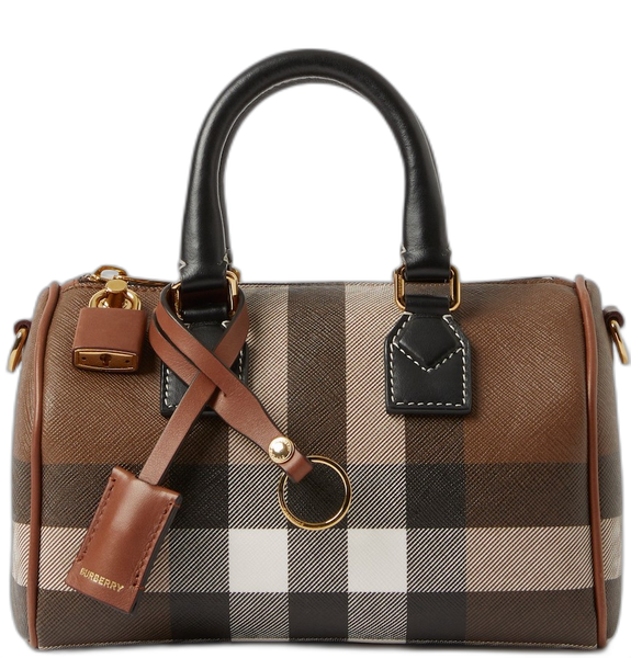  Túi Nữ Burberry Check Mini Bowling Bag 'Dark Birch Brown' 