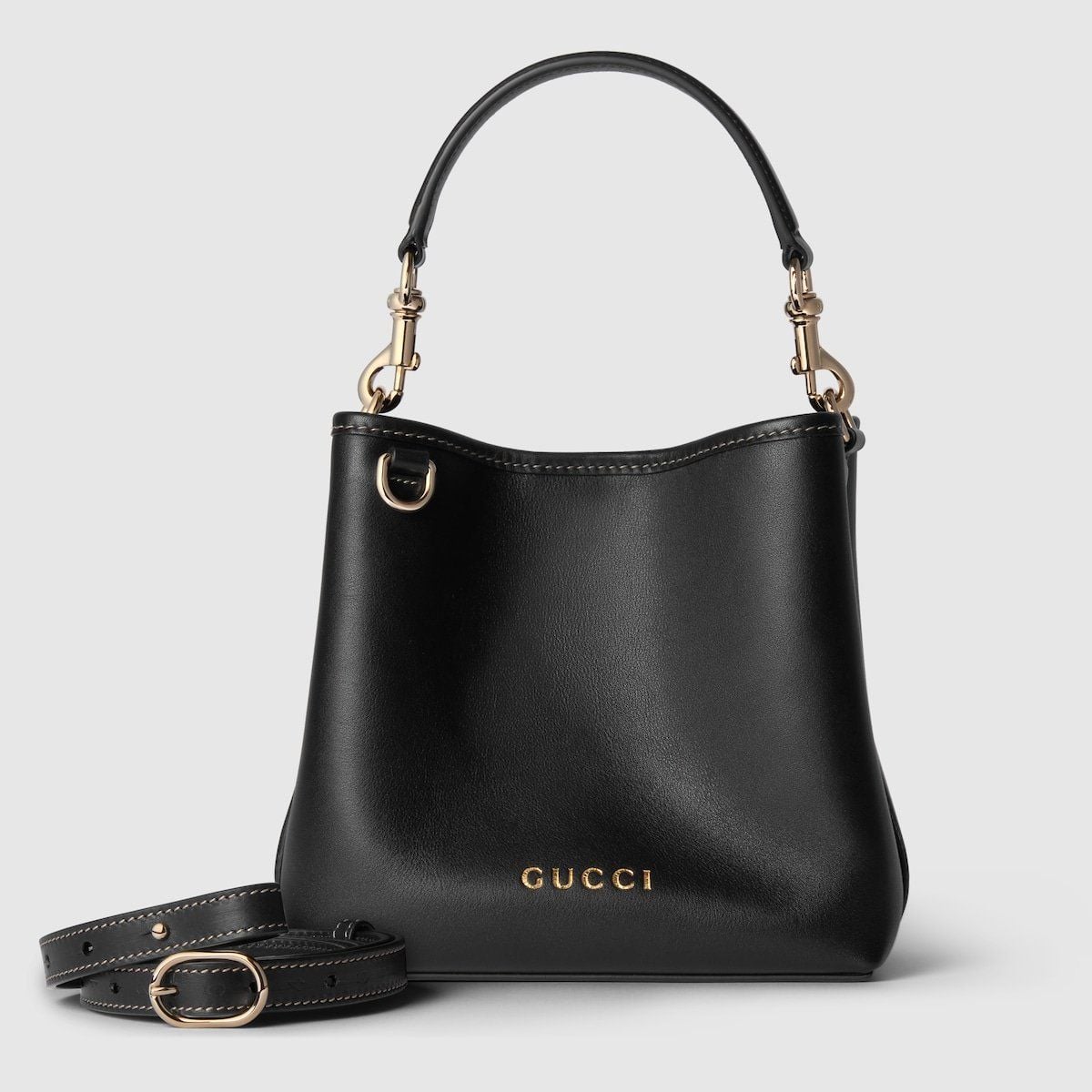  Túi Nữ Gucci GG Emblem Mini Bucket Bag 'Black' 