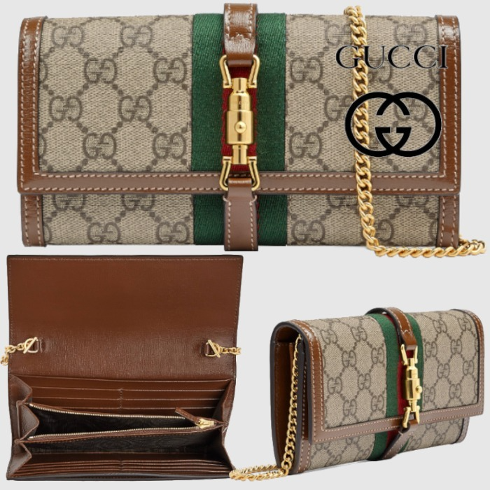  Túi Nữ Gucci Jackie 1961 Chain Wallet 'Beige' 