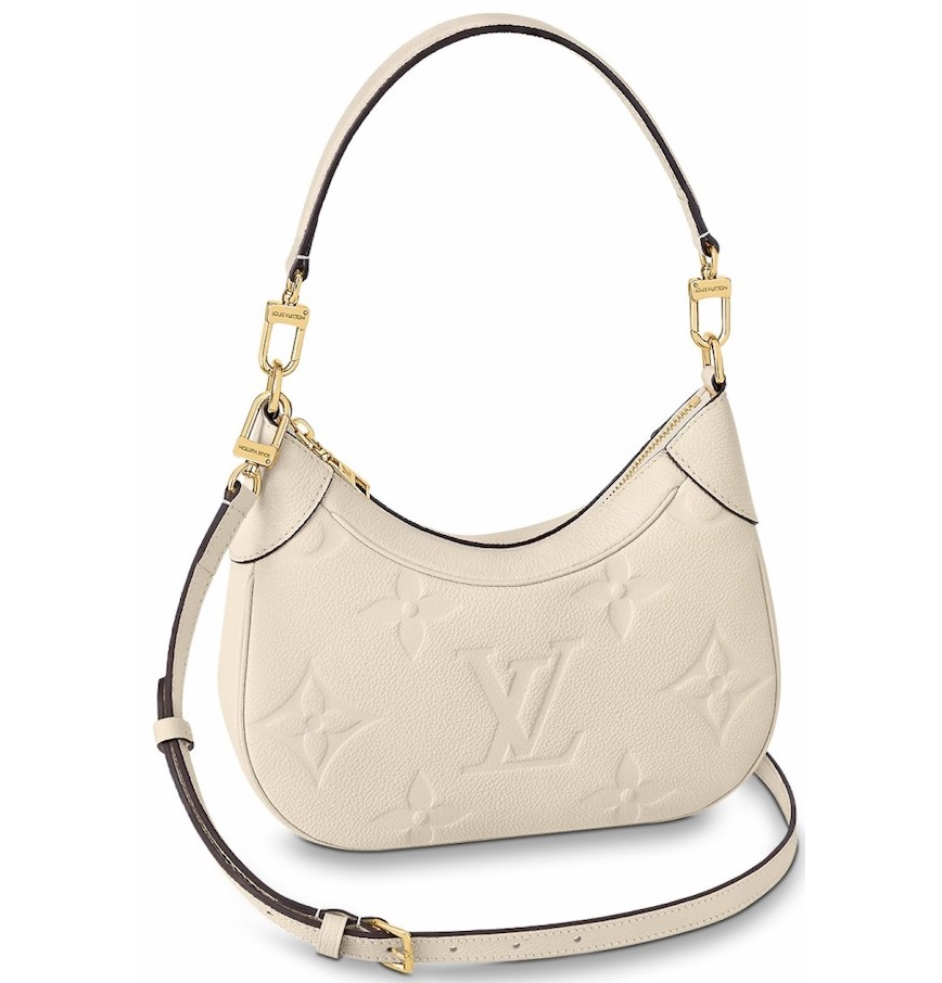 LOUIS VUITTON Bagatelle Monogram Empreinte Shoulder Bag Creme