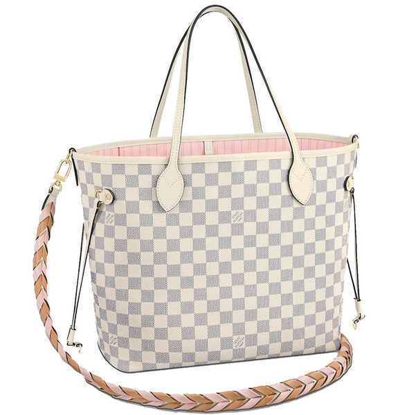  Túi Nữ Louis Vuitton Neverfull MM Tote Damier Azur Canvas 'Pink' 