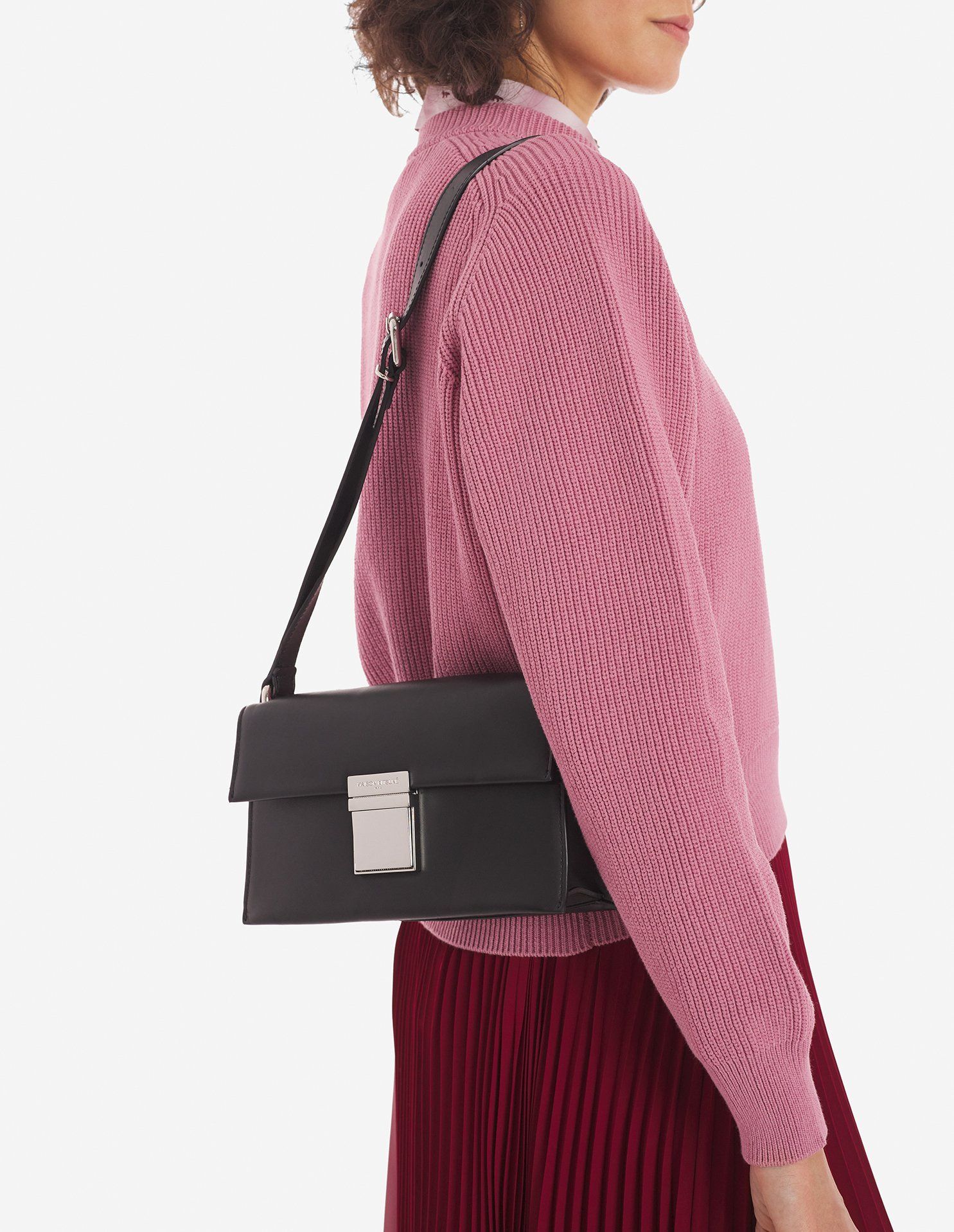  Túi Nữ Maison Kitsune Preppy Baguette 'Black' 