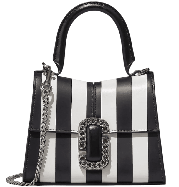  Túi Nữ Marc Jacobs Striped St. Marc Mini 'Black White' 