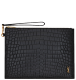  Túi Saint Laurent Tiny Cassandre Zip Tablet Holder 'Black' 