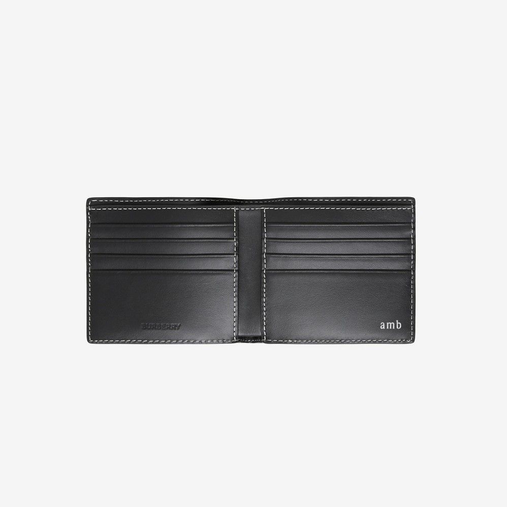 Ví Nam Burberry Check and Leather Bifold Wallet 'Brown' 
