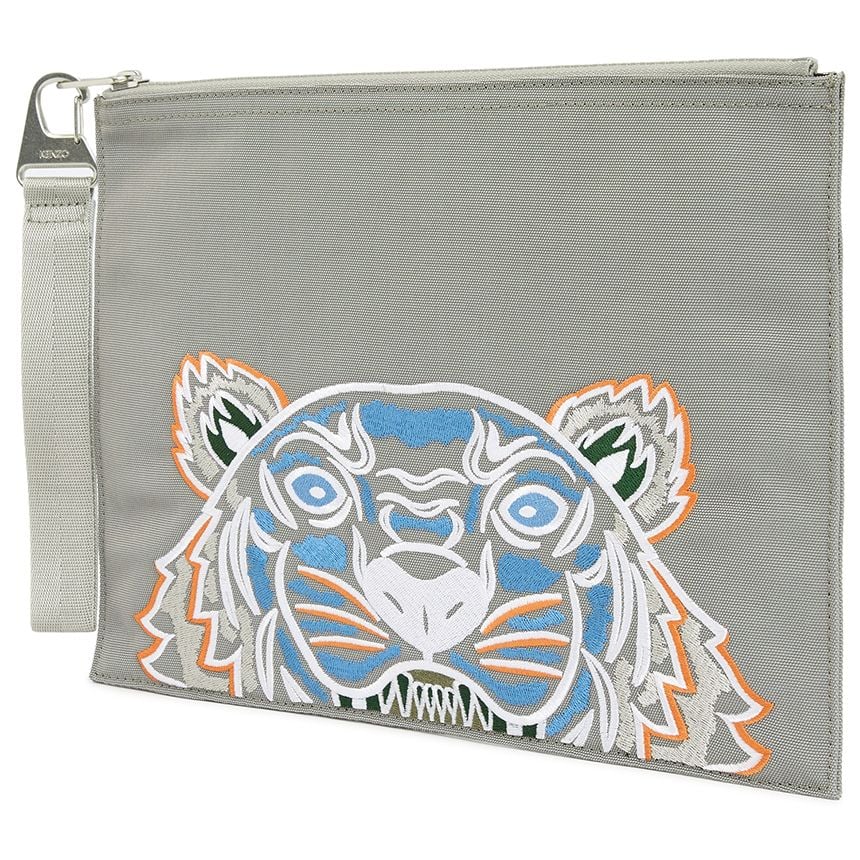  Ví Nam Kenzo Tiger Large Common Clutch 'Gray' 