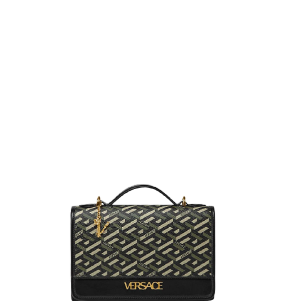  Túi Nữ Versace La Greca Signature Shoulder 'Black Khaki' 