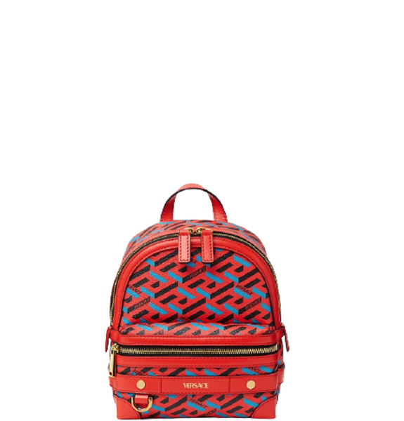  Túi Nữ Versace La Greca Signature Mini Backpack 'Blue Red' 