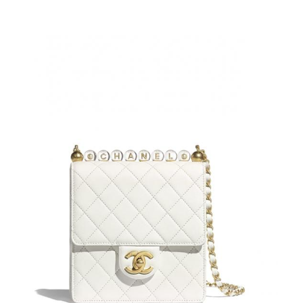  Túi Nữ Chanel Flap Bag Goatskin 'White' 