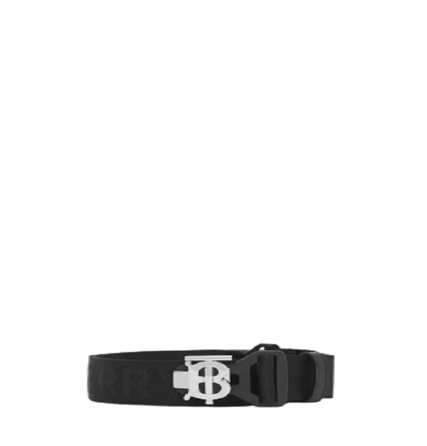  Thắt Lưng Nam Burberry Monogram Motif and Logo Webbed Jacquard Belt 'Black' 