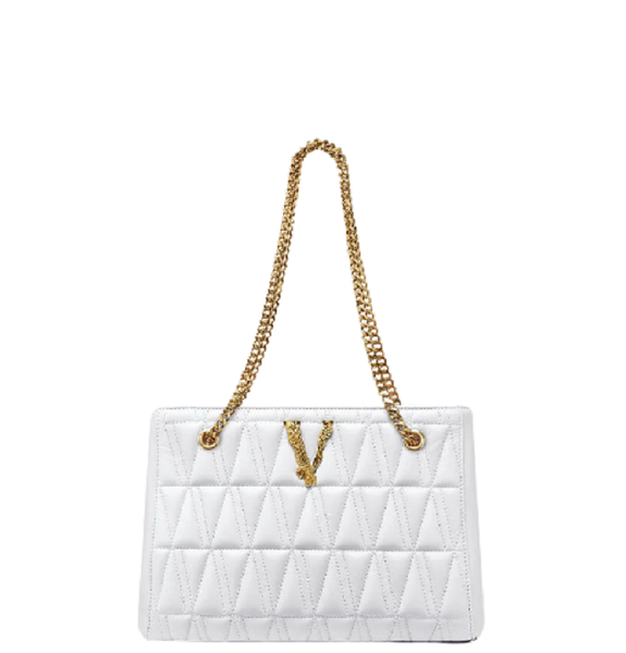  Túi Nữ Versace Virtus Quilted Small Tote 'White' 