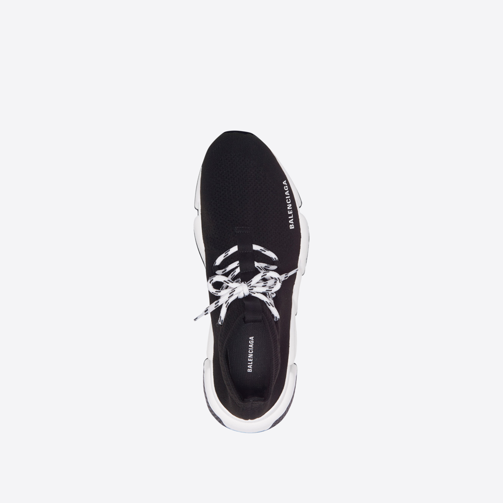  Giày Nam Balenciaga Speed Lace-Up Sneaker 'Black White' 