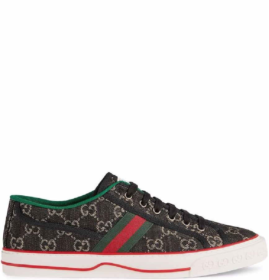  Giày Nam Gucci Tennis 1977 Sneaker GG Denim Jacquard 'Black Ivory' 