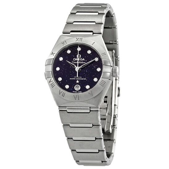  Đồng Hồ Nữ Omega Constellation Automatic 'Blue Aventurine Glass Diamond Dial' 