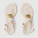  Dép Nữ Gucci Double G Sandal Leather 'White' 