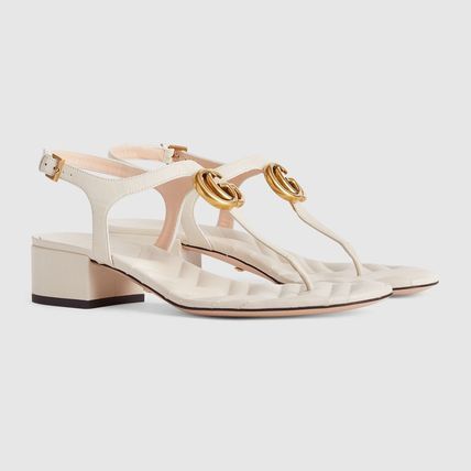  Dép Nữ Gucci Double G Sandal Leather 'White' 