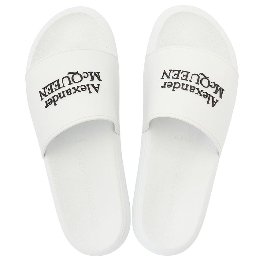 Dép Nam Alexander McQueen Logo Full Sandals 'White' 663564