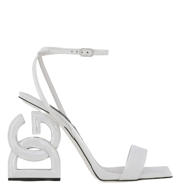  Giày Nữ Dolce & Gabbana Patent Leather Sandals 'Silver' 