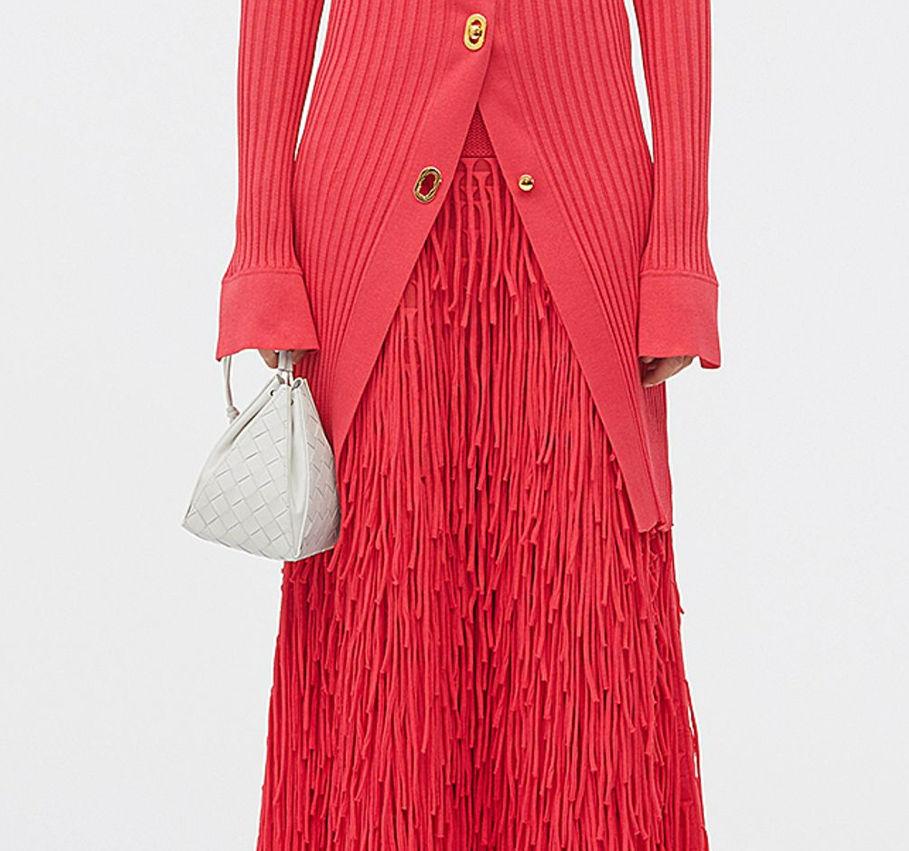  Túi Nữ Bottega Veneta The Mini Knot Intrecciato Leather Pouch 'White' 