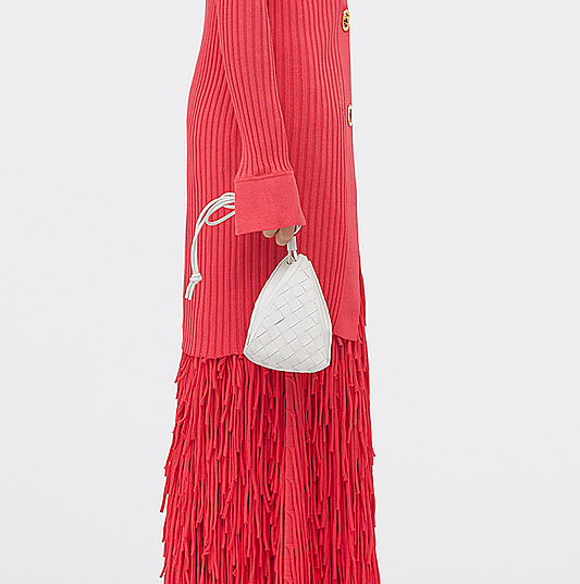  Túi Nữ Bottega Veneta The Mini Knot Intrecciato Leather Pouch 'White' 