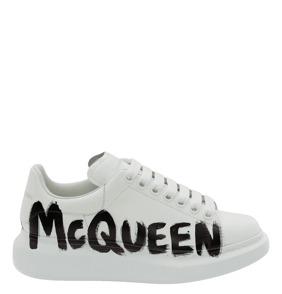  Giày Nữ Alexander McQueen Graffiti Oversized 'White Black' 