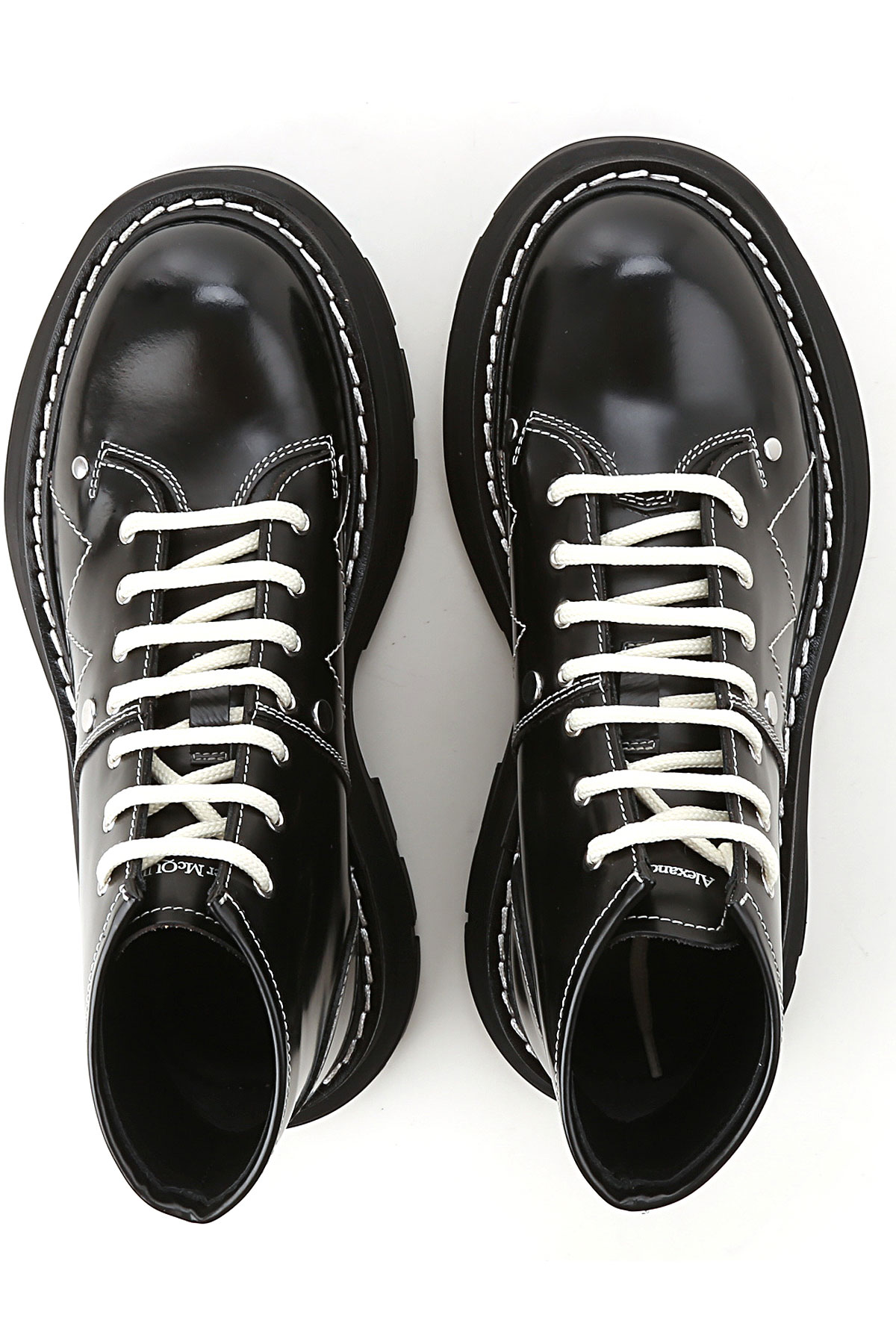  Giày Nữ Alexander McQueen Luxury Fashion Negro Botines 'Black' 