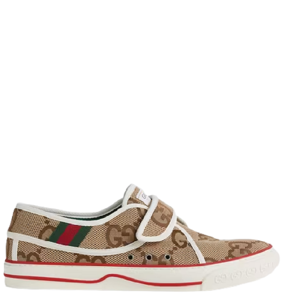  Giày Nam Gucci Tennis 1977 'Beige Ebony Jumbo GG Canvas' 