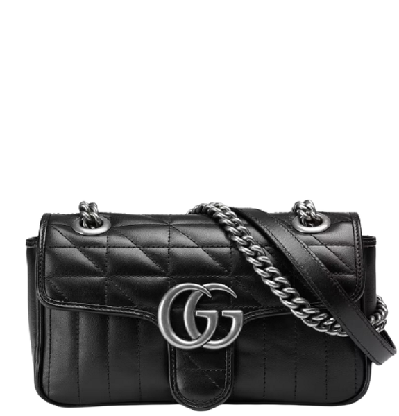  Túi Nữ Gucci GG Marmont Mini Shoulder 'Black Leather' 