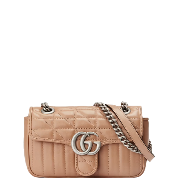  Túi Nữ Gucci GG Marmont Mini Shoulder Rose 'Beige Leather' 