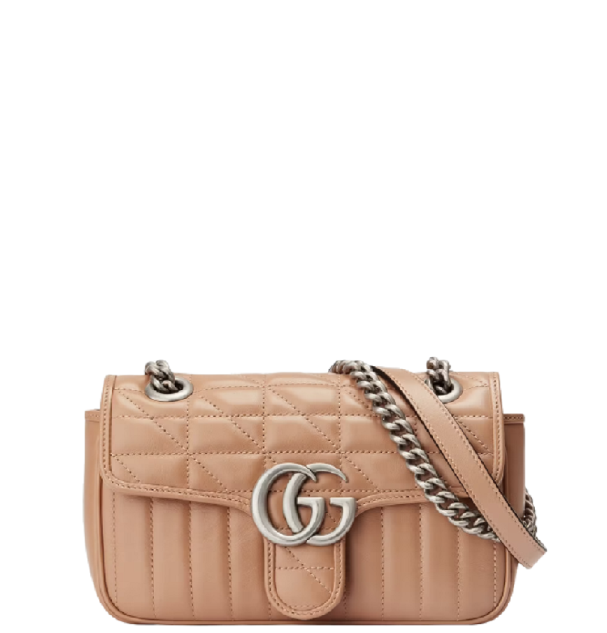  Túi Nữ Gucci GG Marmont Mini Shoulder Rose 'Beige Leather' 