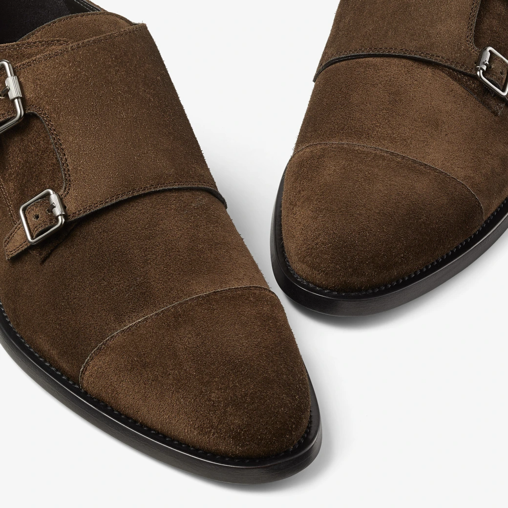  Giày Jimmy Choo Nam Finnion Monkstrap 'Brown' 