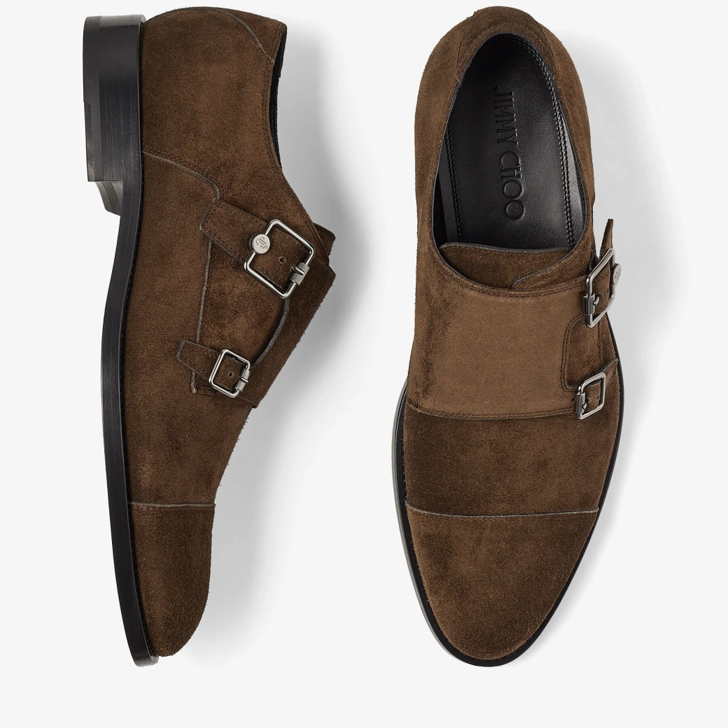  Giày Jimmy Choo Nam Finnion Monkstrap 'Brown' 