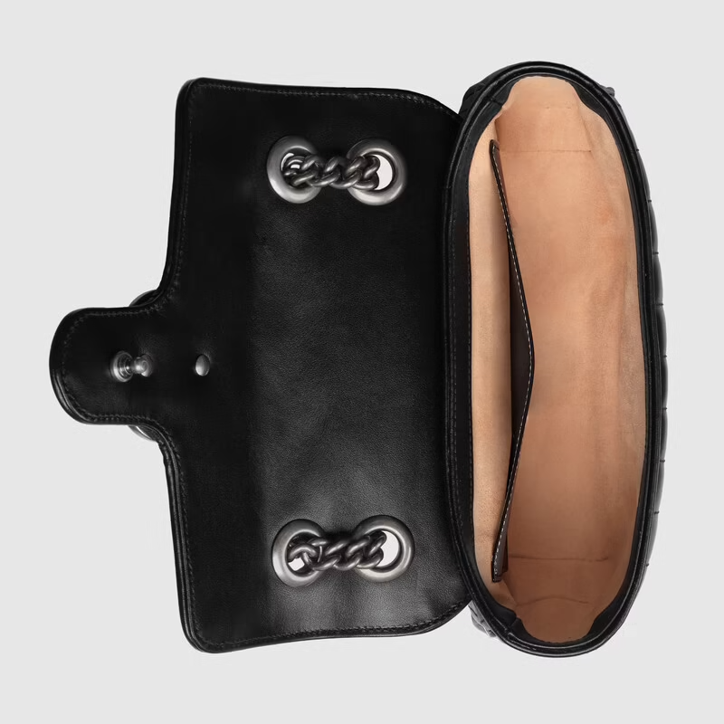  Túi Nữ Gucci GG Marmont Mini Shoulder 'Black Leather' 
